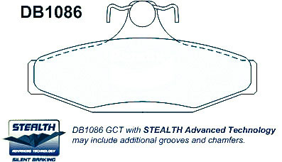 Alternative view of Suitable For Ford Falcon EF EL AU Series 1 94-00 DB1086 Rear Brake Pads