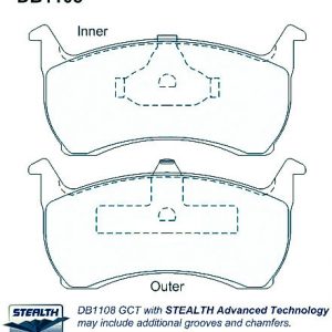 Alternative view of Suitable For Ford Falcon EF EL AU Ute Fairlane DB1108 Front Disc Brake Pads