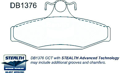 Alternative view of Suitable For Ford Falcon AU11 Utility BA BF XR6 DB1376 Rear Disc Brake Pads