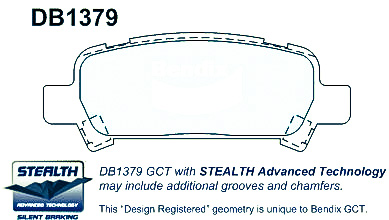 Alternative view of Suitable For SUBARU Forester SH 2.5L XT 08-13 DB1379 Rear Brake Pads