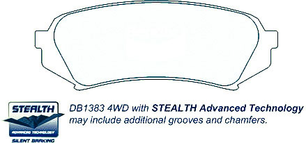 Alternative view of Suitable For Toyota Landcruiser 4.2 4.7 100 V8 Wagon DB1383 Rear Brake Pads