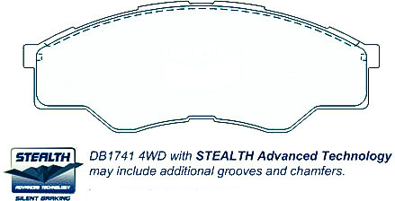 Alternative view of Suitable For Toyota Hilux 05-15 N10-N20 Series DB1741 Front Disc Brake Pads
