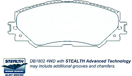 Alternative view of Suitable For Toyota Corolla ZRE152/153 1.8 10-18 DB1802 DB1786 F R Brake Pads