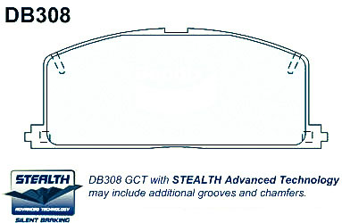 Alternative view of Suitable For Toyota Starlet 1.3 EP91 E110 E100 96-99 DB308 Front Brake Pads