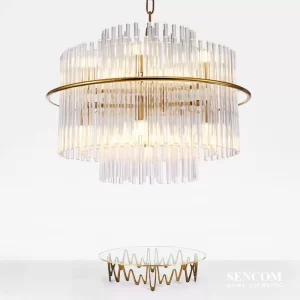 Alternative view of Đèn chùm thủy tinh pha lê cao cấp HĐ04